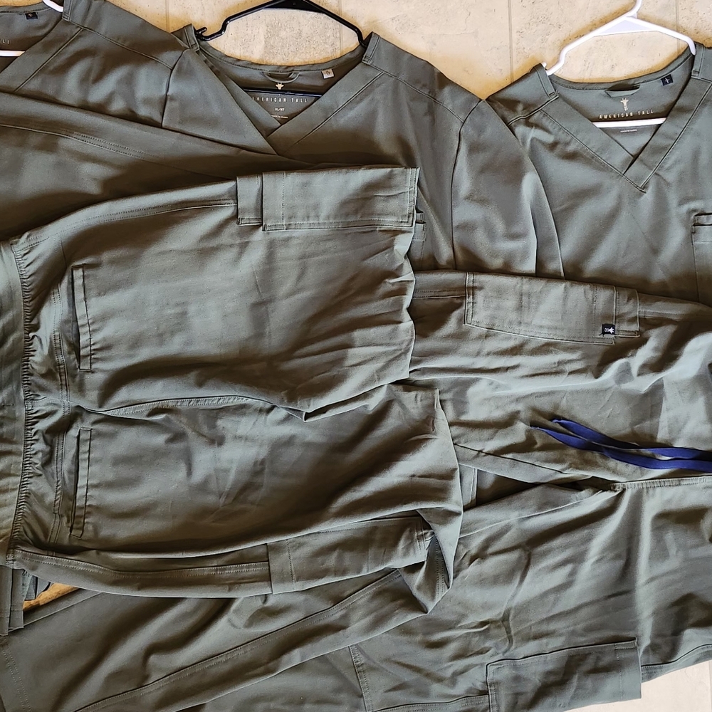 Qty. 4 Men's Olive Green Scrub Sets